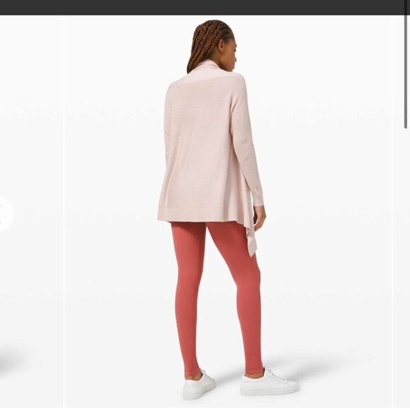 NWT New LULULEMON Cashlu Knit Wrap Sweater Pink Bliss (PBLS) M L - Picture 3 of 5